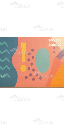 Tło kolorowe geometryczne z muralem na ceglanej ścianie | 3722